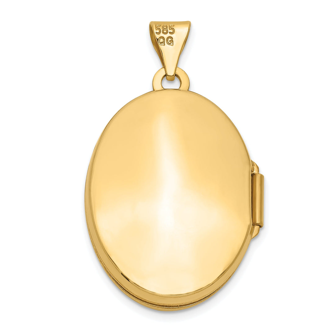 14k Yellow Gold Domed Oval Locket
