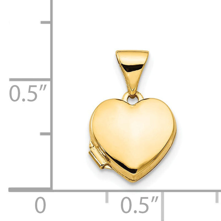 14k Yellow Gold Plain Heart Locket Pendant