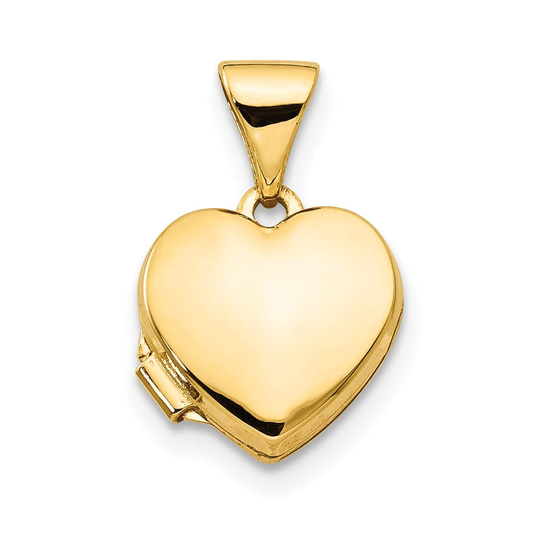 14k Yellow Gold Plain Heart Locket Pendant