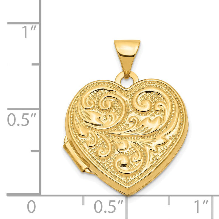 14k Yellow Gold Scrolled Love You Always Locket