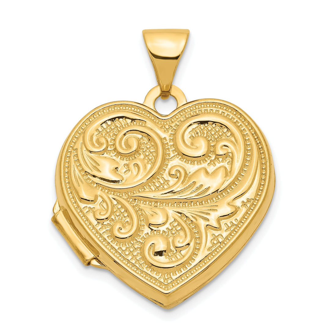 14k Yellow Gold Scrolled Love You Always Locket