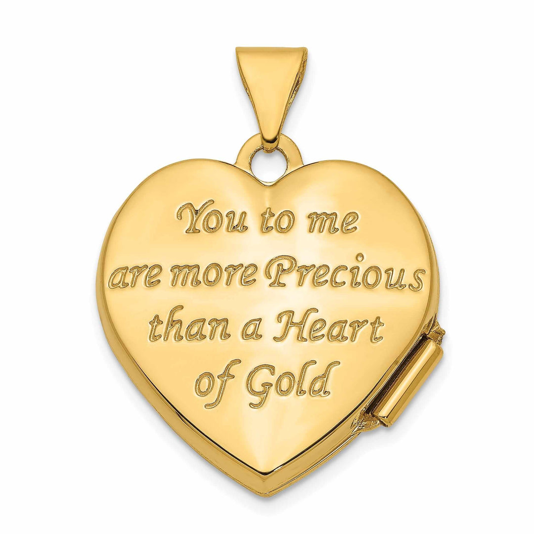 14k Gold Heart Rhodium heart of Gold Locket