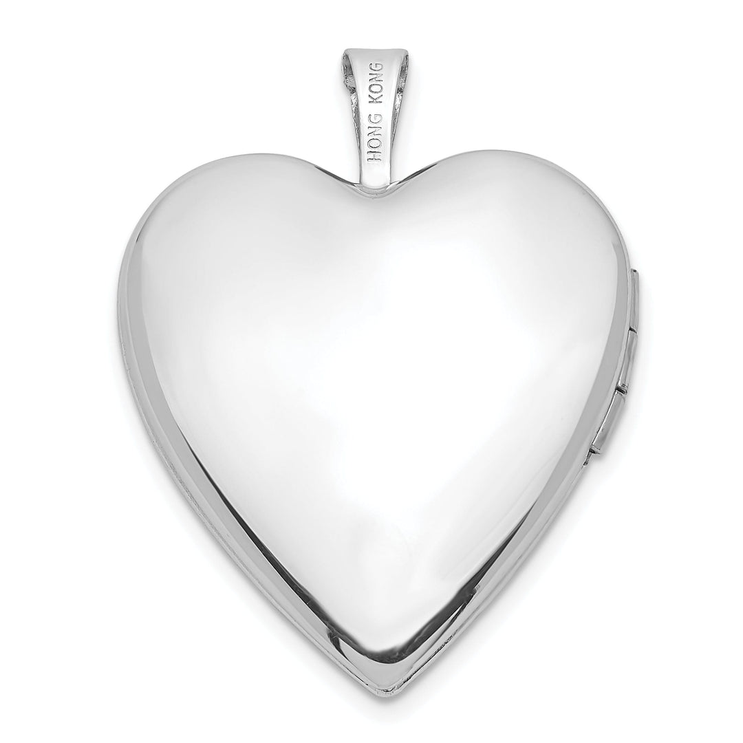 14k White Gold 20MM Diamond Heart Locket
