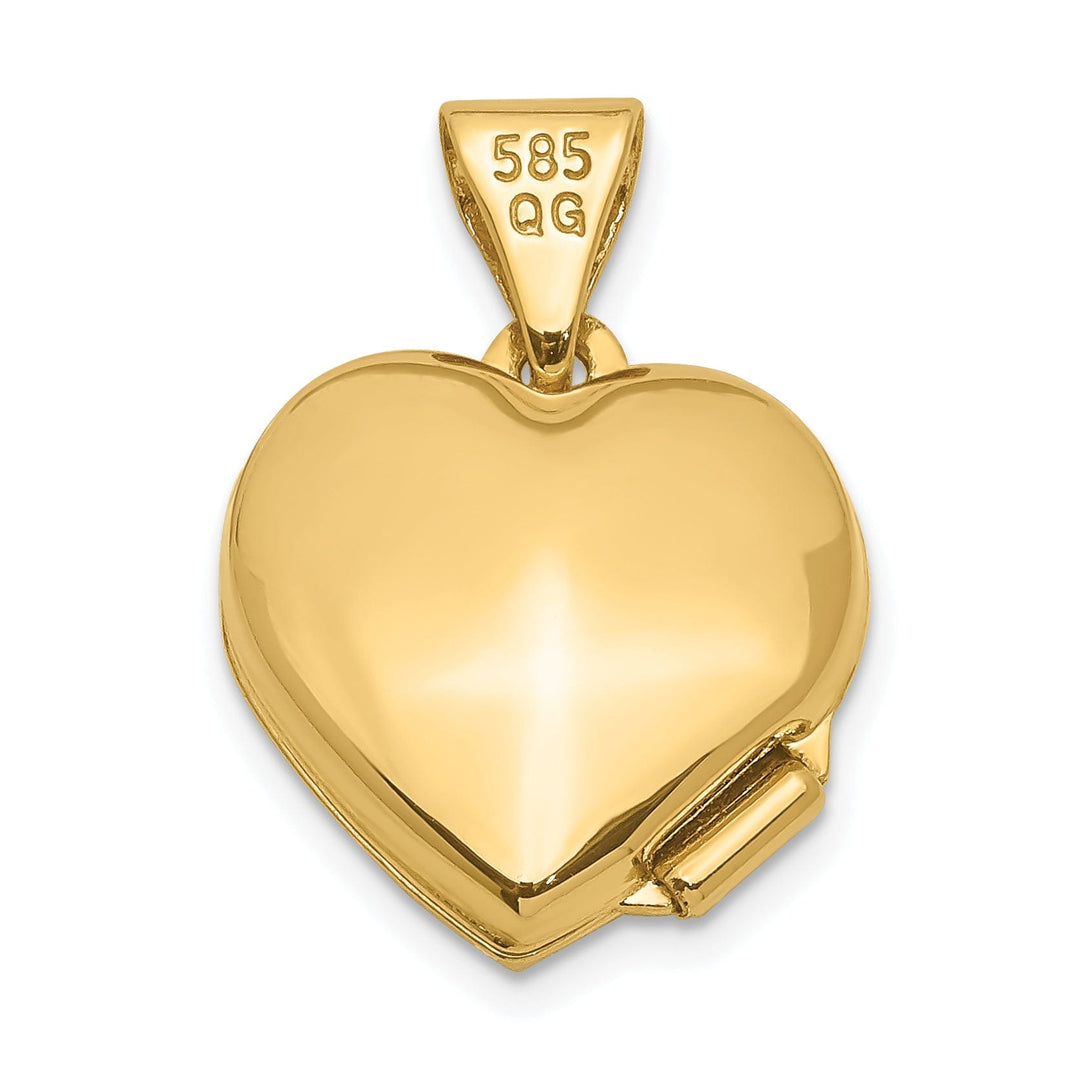 14k Yellow Gold Heart with Diamond Locket