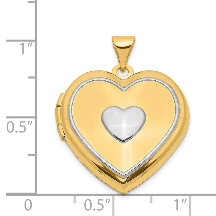 14k Two-tone Gold Heart Locket