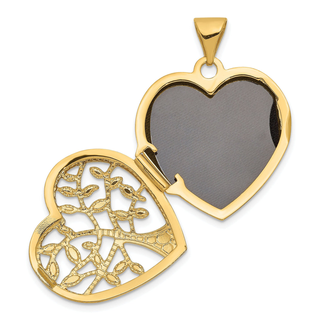 14k Yellow Gold Heart withTree Locket