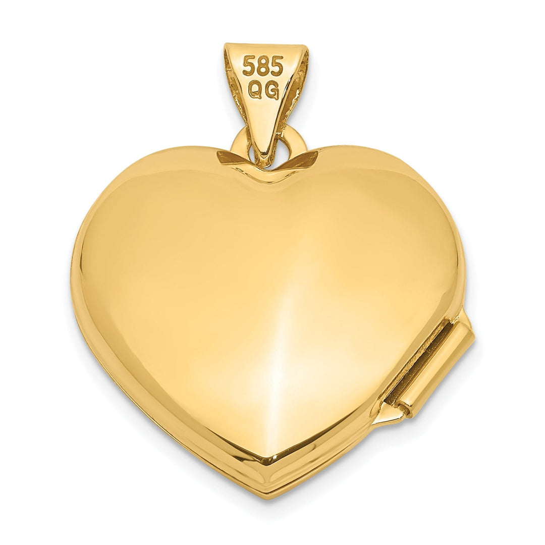 14k Yellow Gold Plain Heart Locket