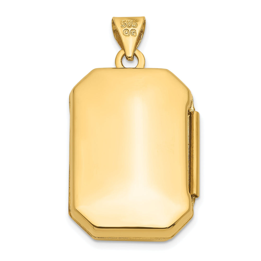 14k Yellow Gold Rectangle Locket Pendant