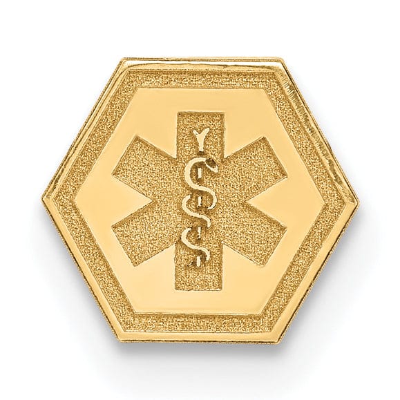 14k Yellow Gold Small Medical ID Emblem Pendant