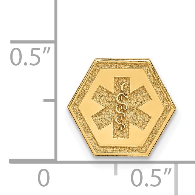 14k Yellow Gold Medium Medical ID Emblem Pendant