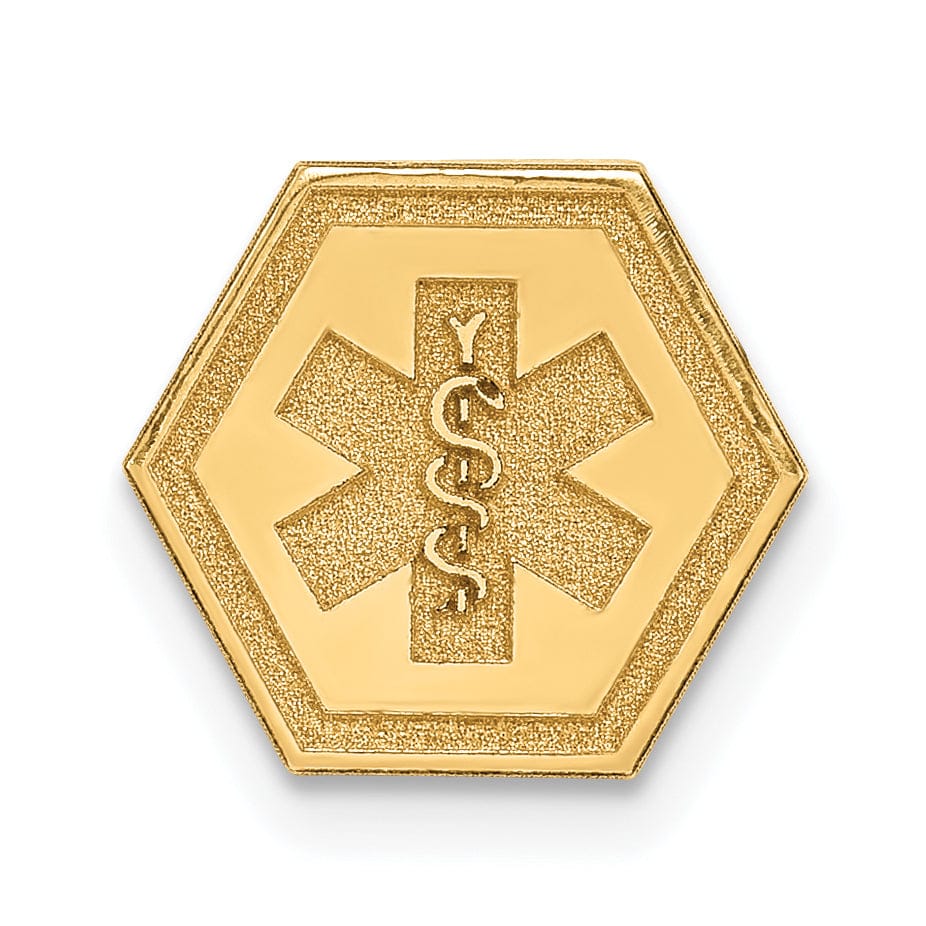 14k Yellow Gold Medium Medical ID Emblem Pendant