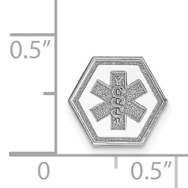 14k White Gold Medical Alert ID Emblems Pendant
