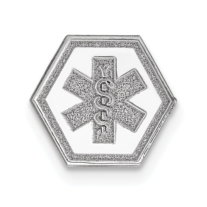 14k White Gold Medical Alert ID Emblems Pendant
