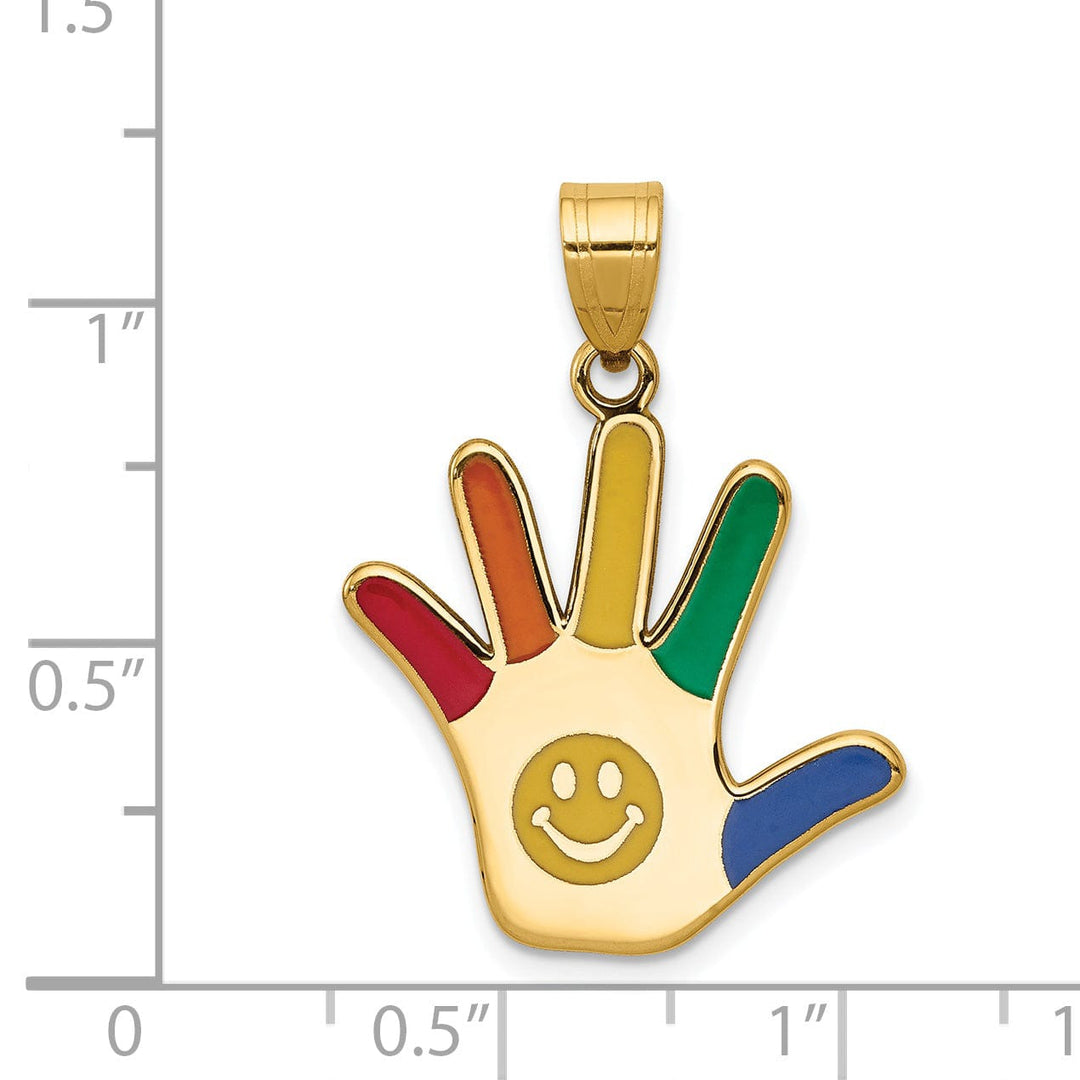 14k Yellow Gold Autism with Smiley Face Charm Pendant