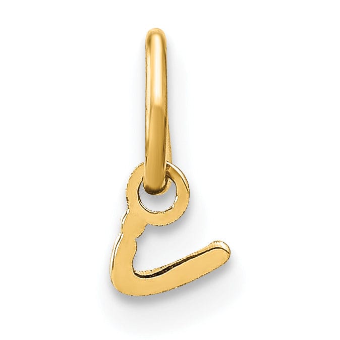 14K Yellow Gold Polished Finish Small Size Women's Lower Case Script Letter I Initial Design Charm Pendant