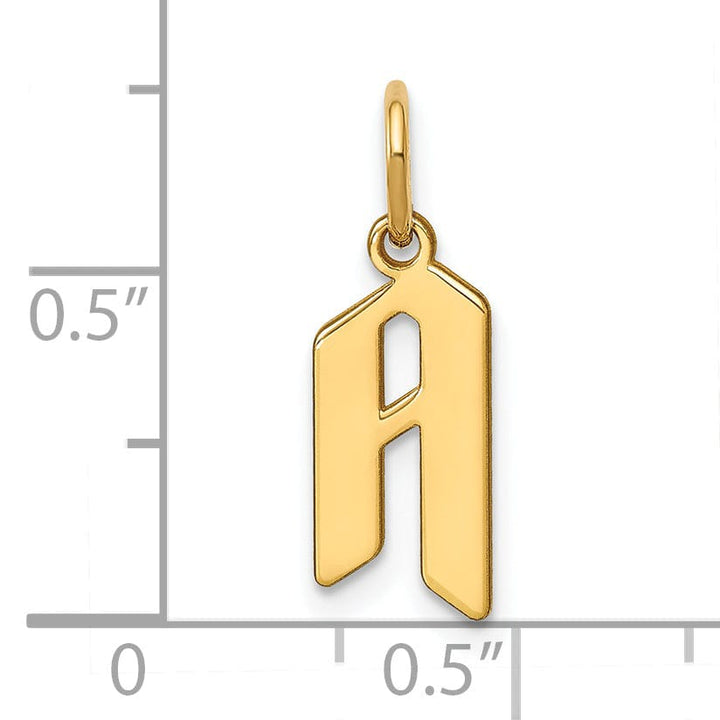 14K Yellow Gold Upper Case Letter A Initial Charm Pendant