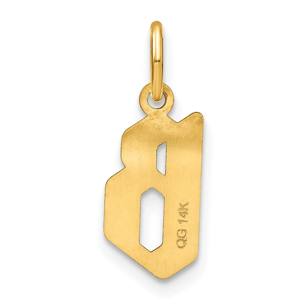 14K Yellow Gold Upper Case Letter B Initial Charm Pendant