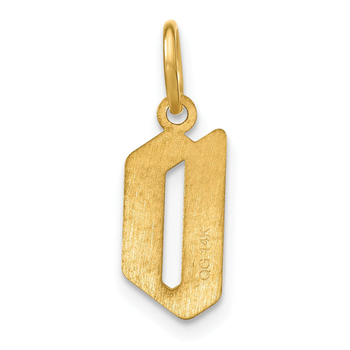 14K Yellow Gold Upper Case Letter D Initial Charm Pendant
