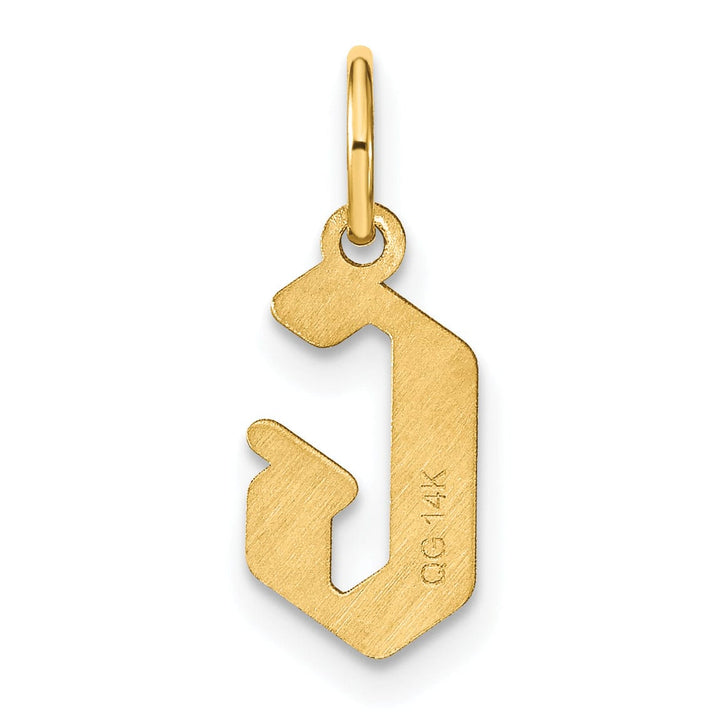 14K Yellow Gold Upper Case Letter G Initial Charm Pendant