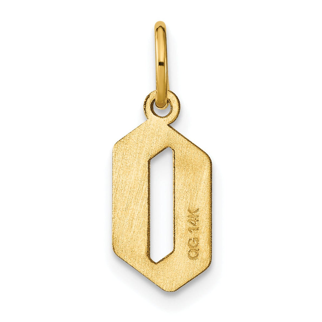 14K Yellow Gold Upper Case Letter O Initial Charm Pendant