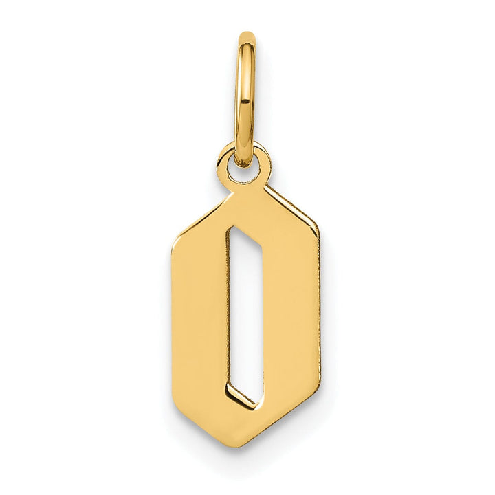 14K Yellow Gold Upper Case Letter O Initial Charm Pendant