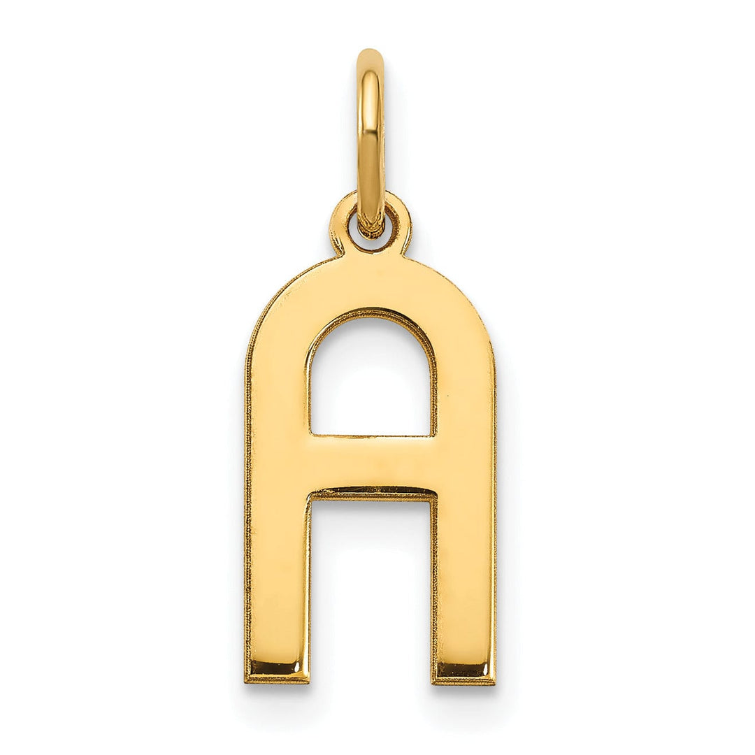 14k Yellow Gold Women's Letter A Initial Charm Pendant