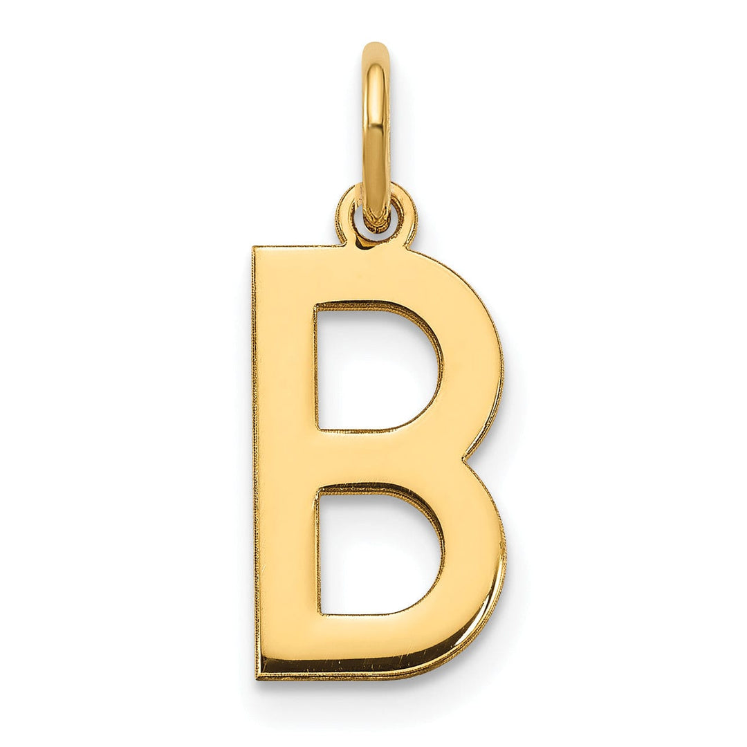 14k Yellow Gold Women's Letter B Initial Charm Pendant