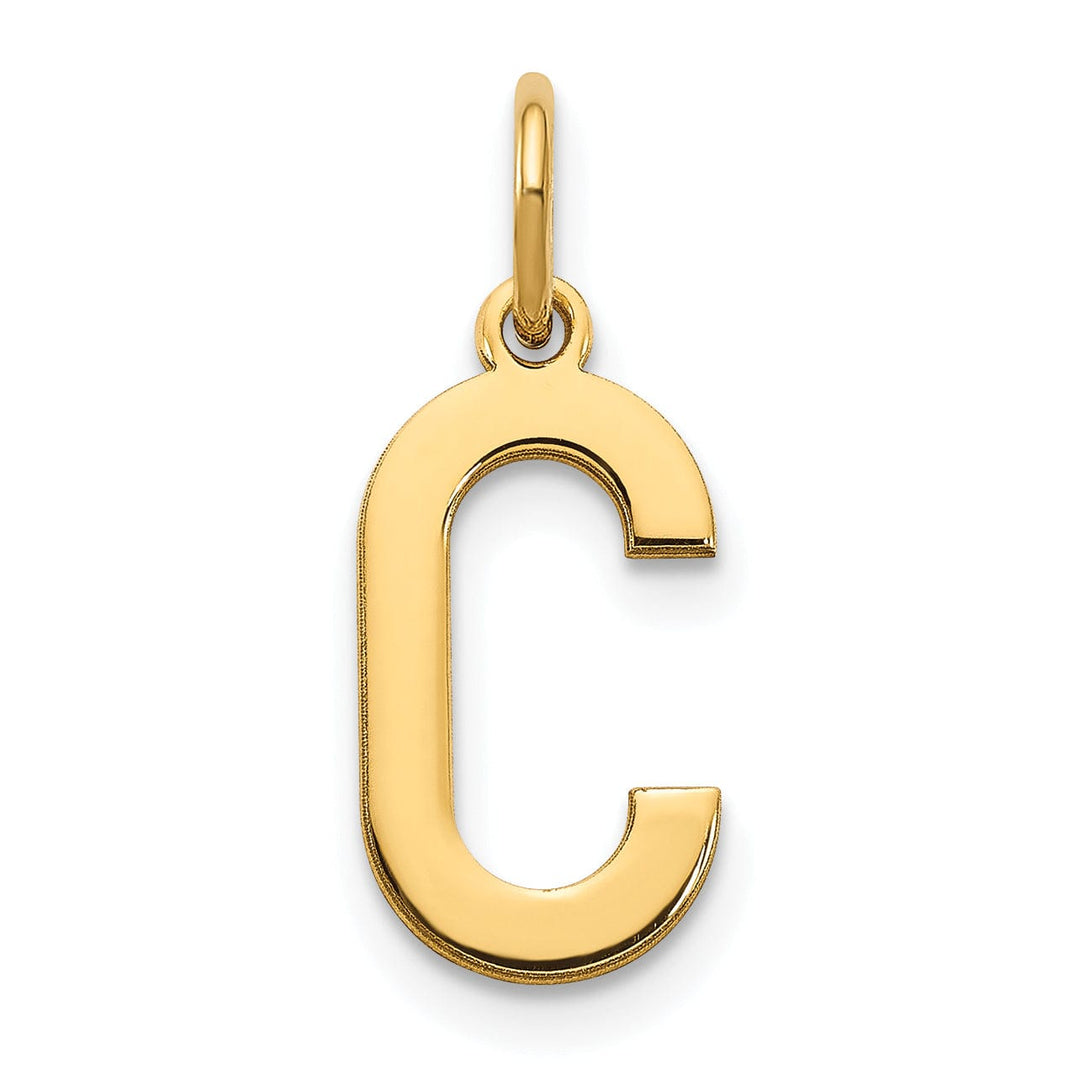 14k Yellow Gold Women's Letter C Initial Charm Pendant