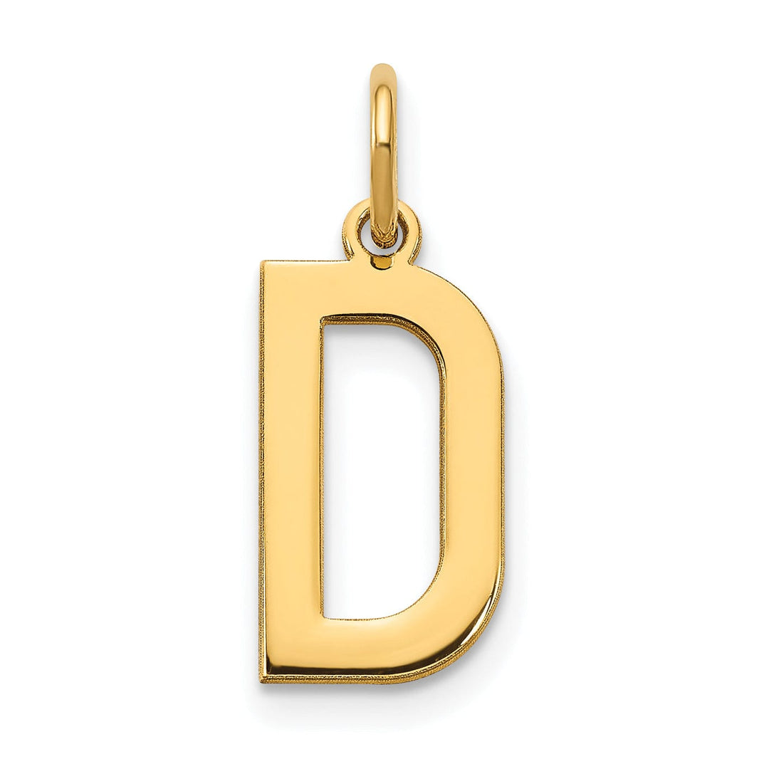 14k Yellow Gold Women's Letter D Initial Charm Pendant