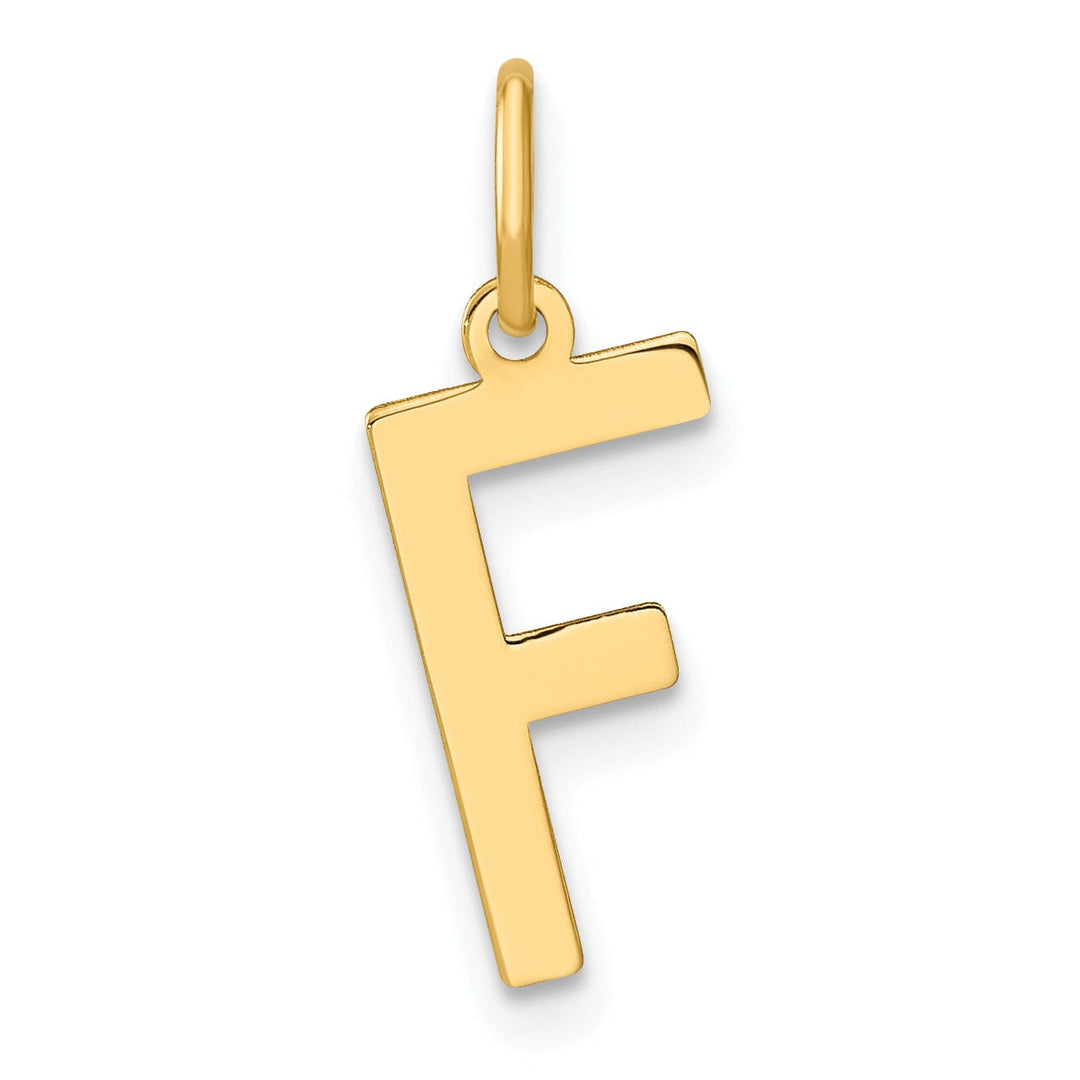14k Yellow Gold Women's Letter F Initial Charm Pendant