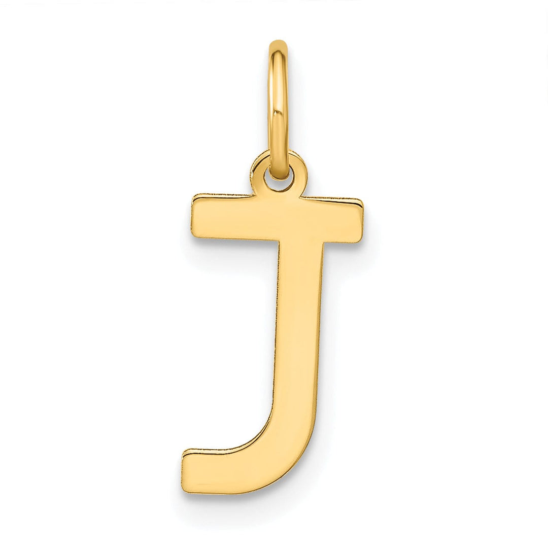 14k Yellow Gold Women's Letter J Initial Charm Pendant