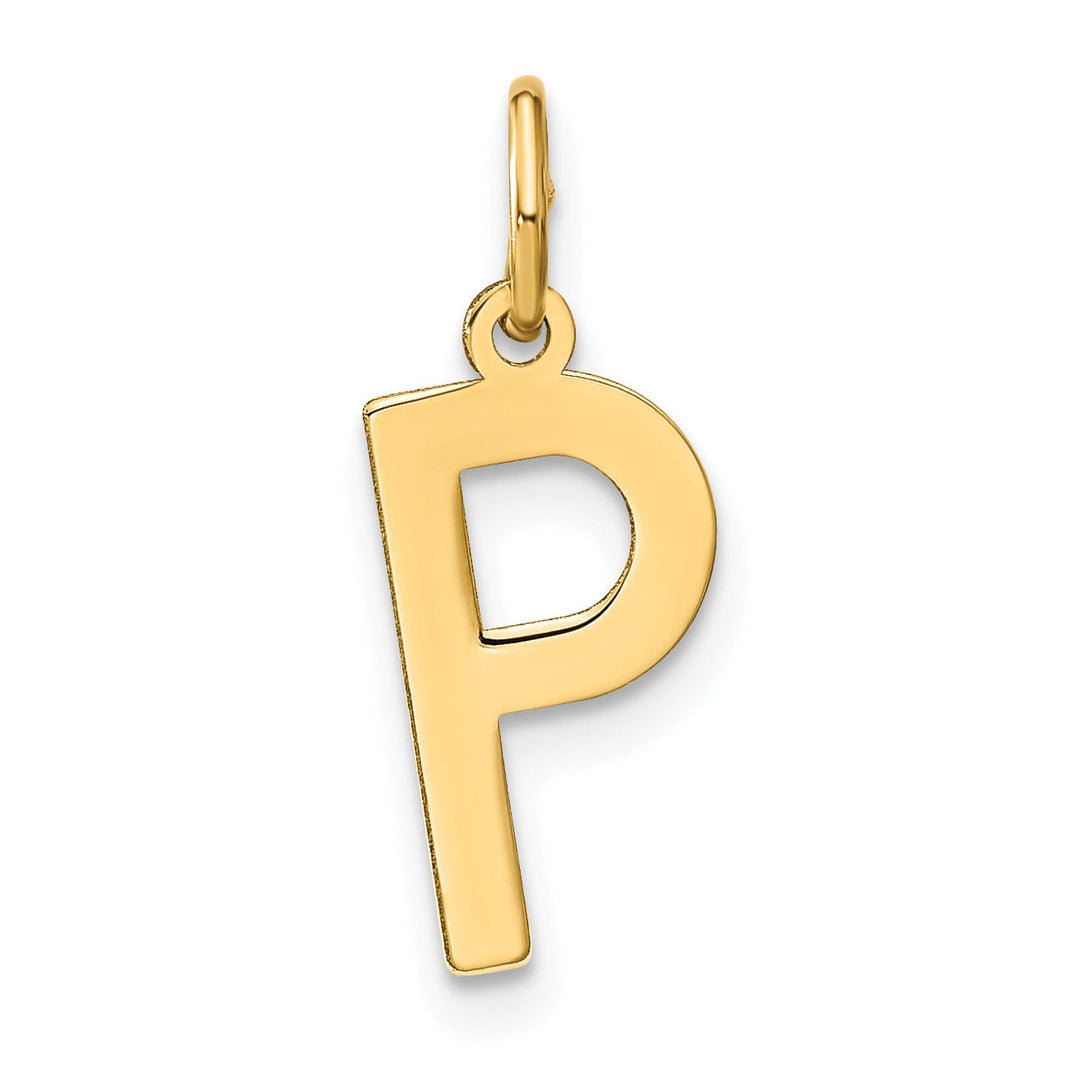 14k Yellow Gold Women's Letter P Initial Charm Pendant