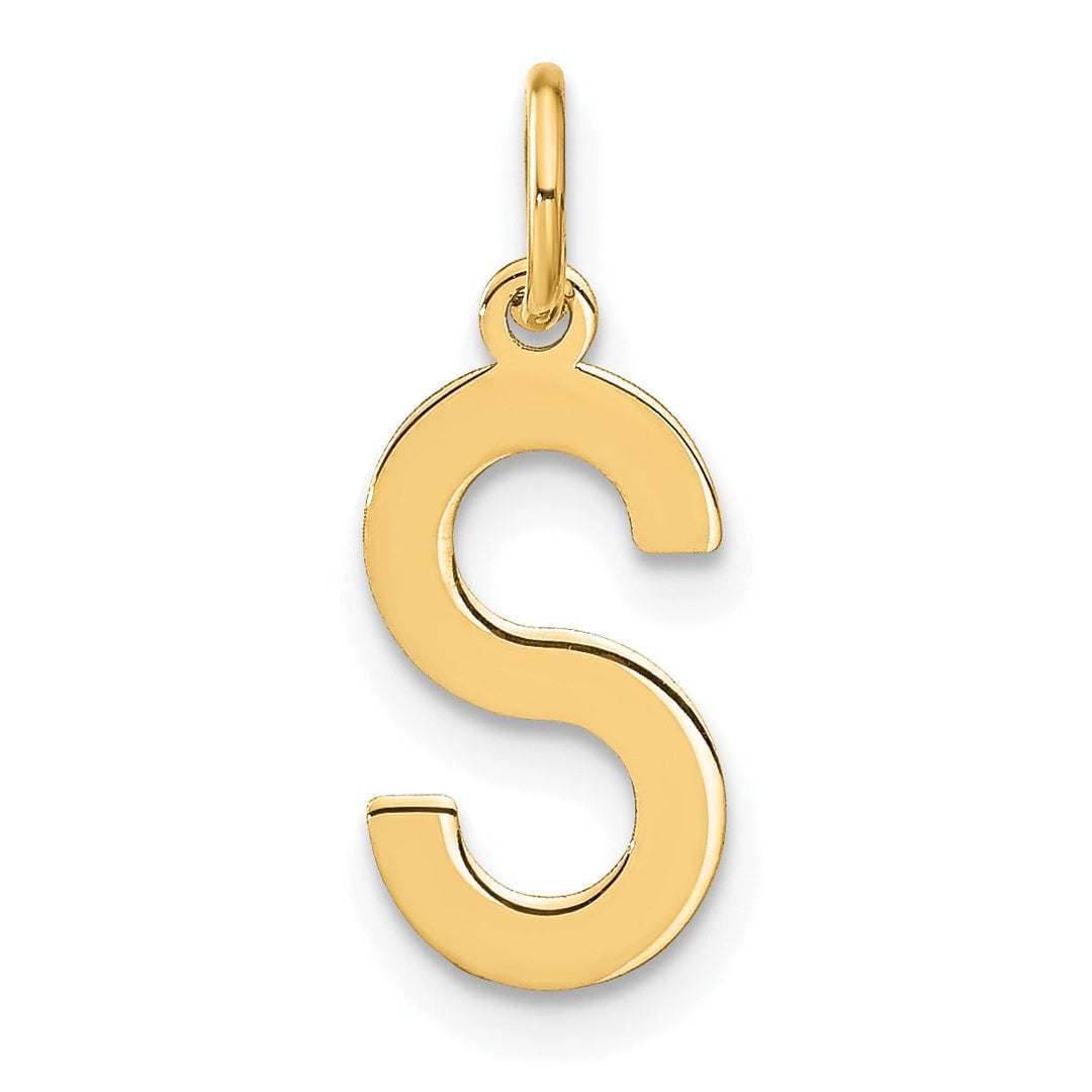14k Yellow Gold Women's Letter S Initial Charm Pendant