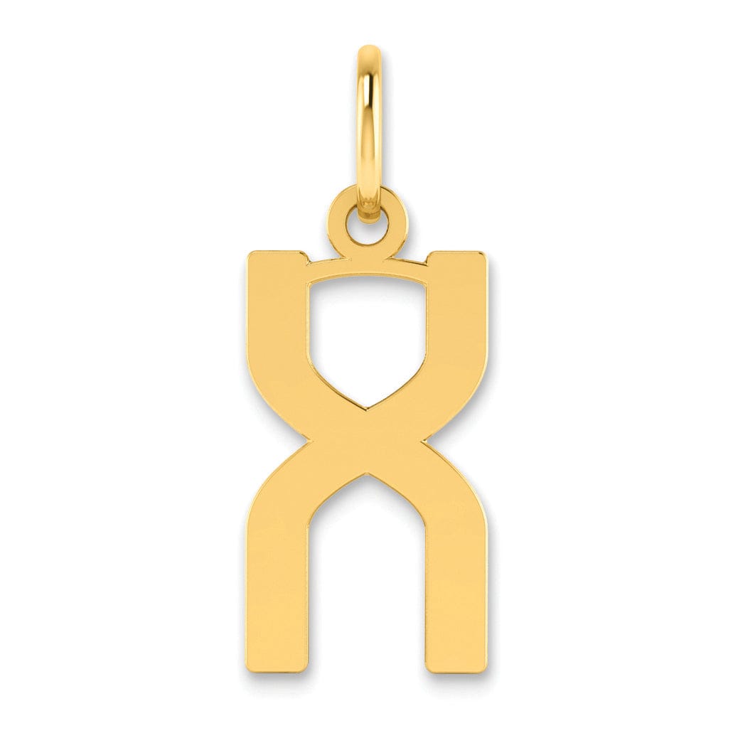 14k Yellow Gold Women's Letter X Initial Charm Pendant