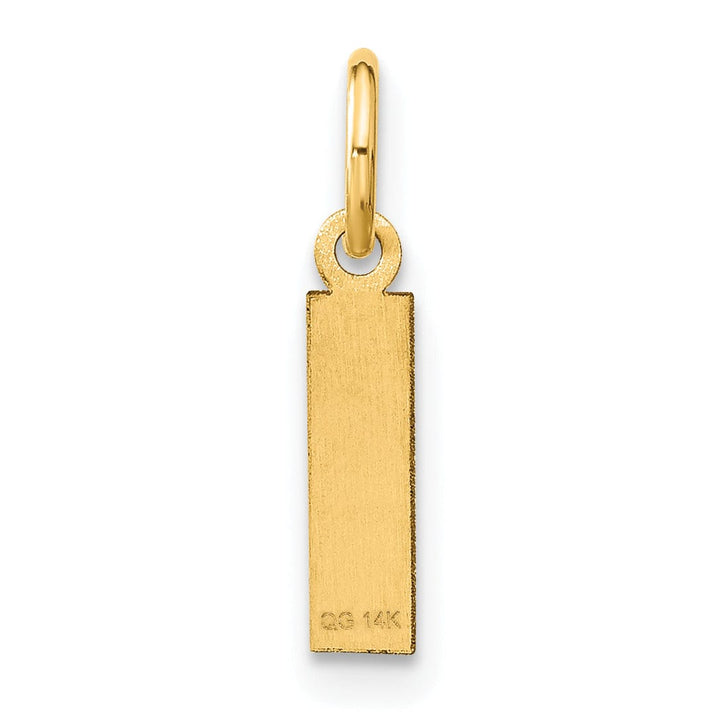 14k Yellow Gold Small Size Letter I Initial Block Pendant