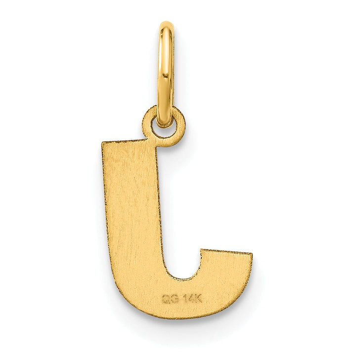 14k Yellow Gold Small Size Letter J Initial Block Pendant
