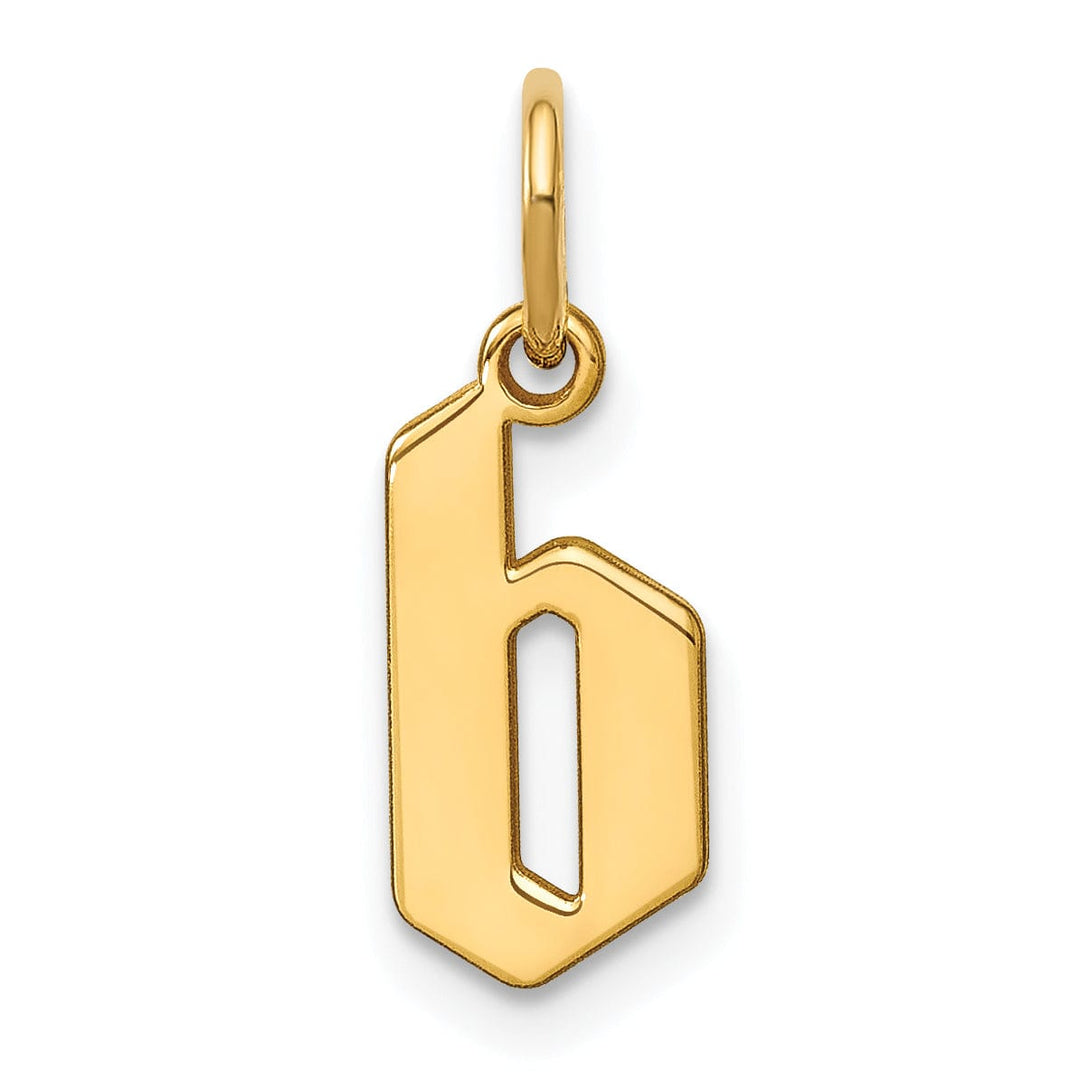 14K Yellow Gold Lower Case Letter B Initial Charm Pendant