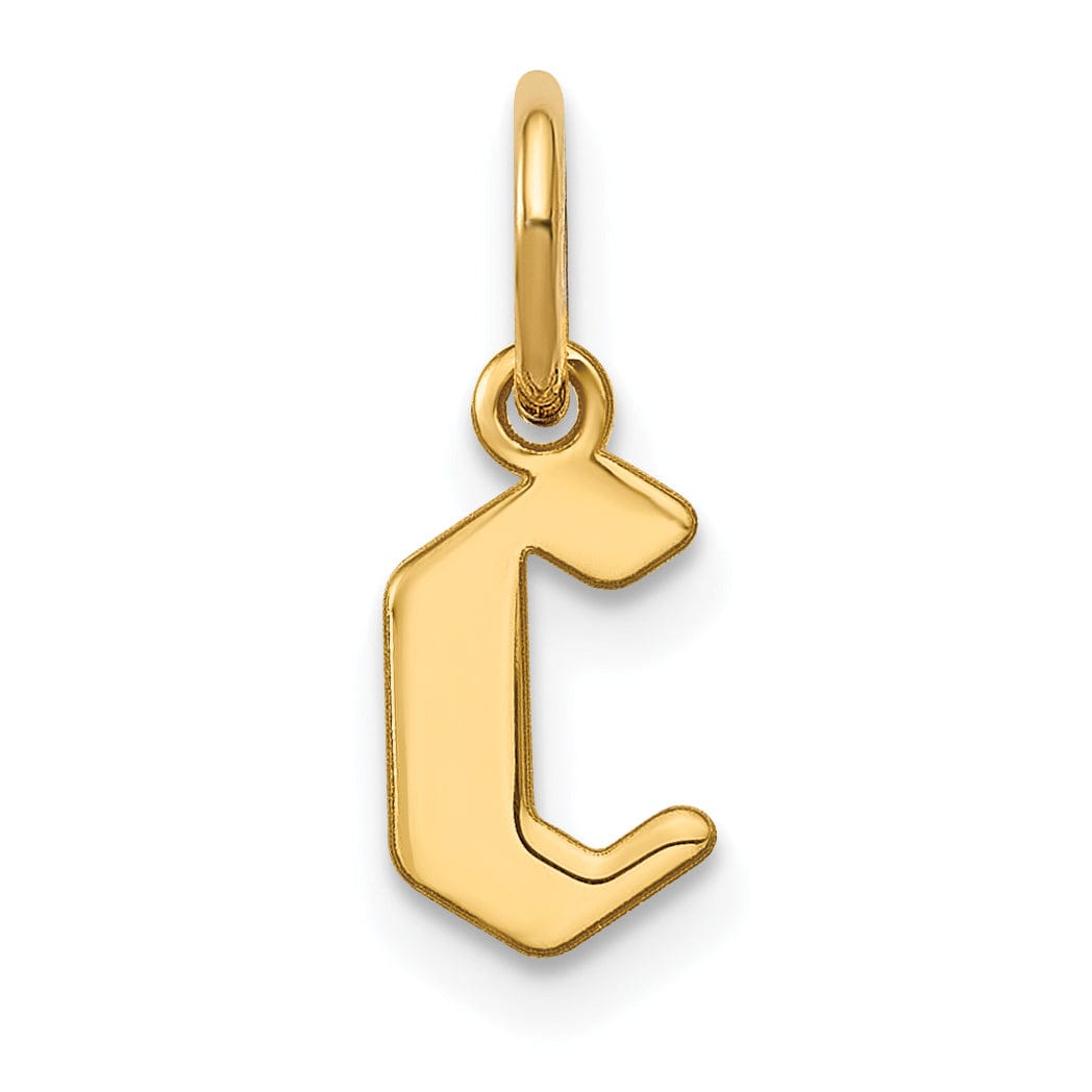 14K Yellow Gold Lower Case Letter C Initial Charm Pendant