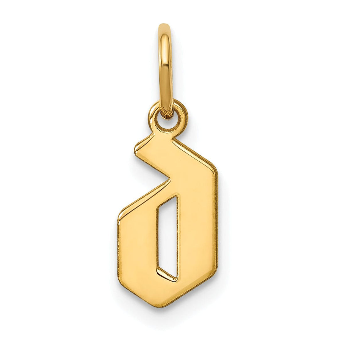 14K Yellow Gold Lower Case Letter D Initial Charm Pendant