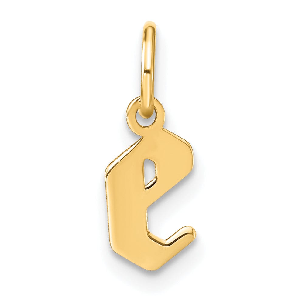 14K Yellow Gold Lower Case Letter E Initial Charm Pendant