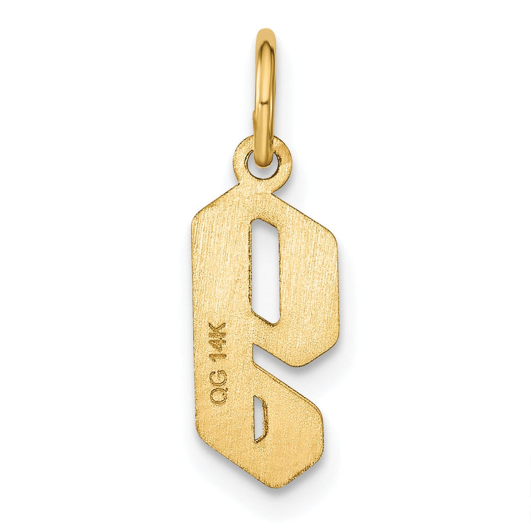 14K Yellow Gold Lower Case Letter G Initial Charm Pendant