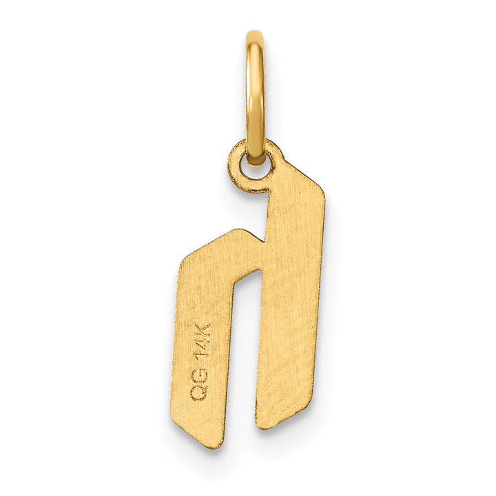 14K Yellow Gold Lower Case Letter H Initial Charm Pendant