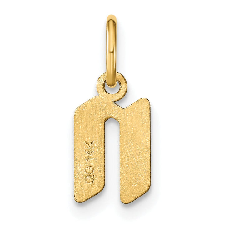 14K Yellow Gold Lower Case Letter N Initial Charm Pendant