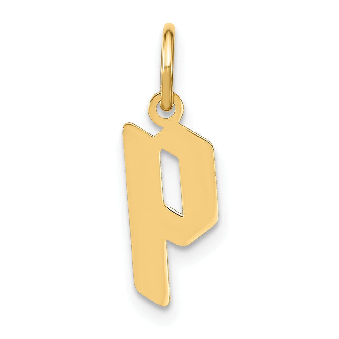 14K Yellow Gold Lower Case Letter P Initial Charm Pendant