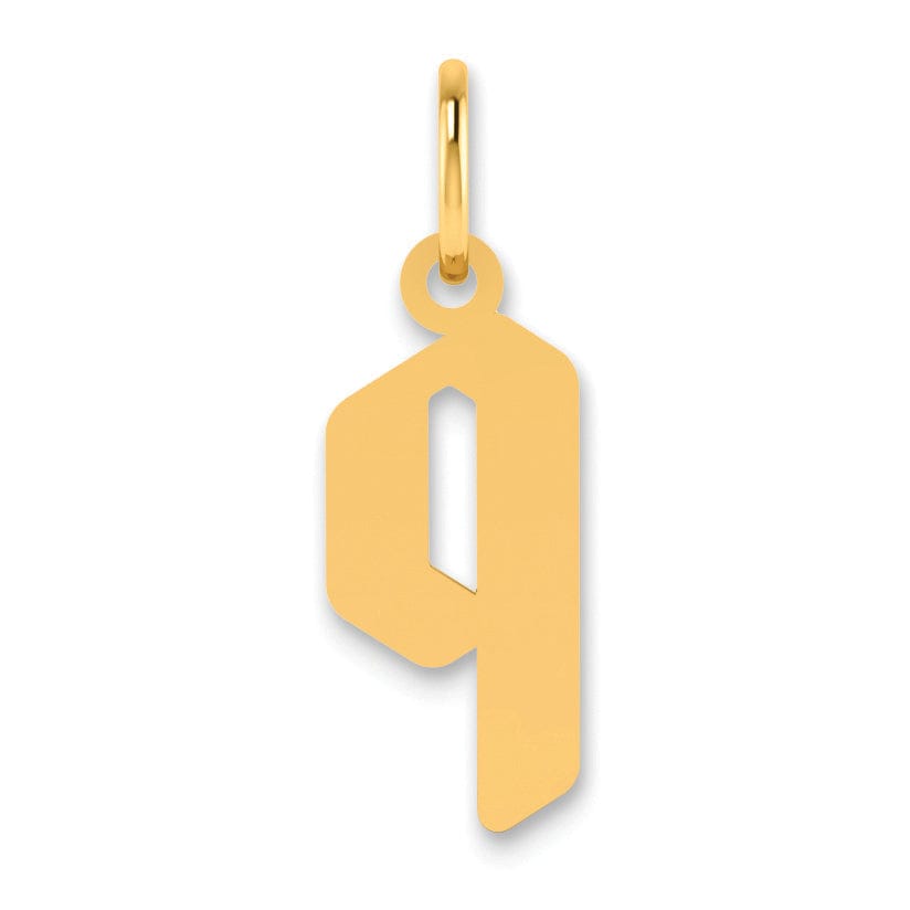 14K Yellow Gold Lower Case Letter Q Initial Charm Pendant
