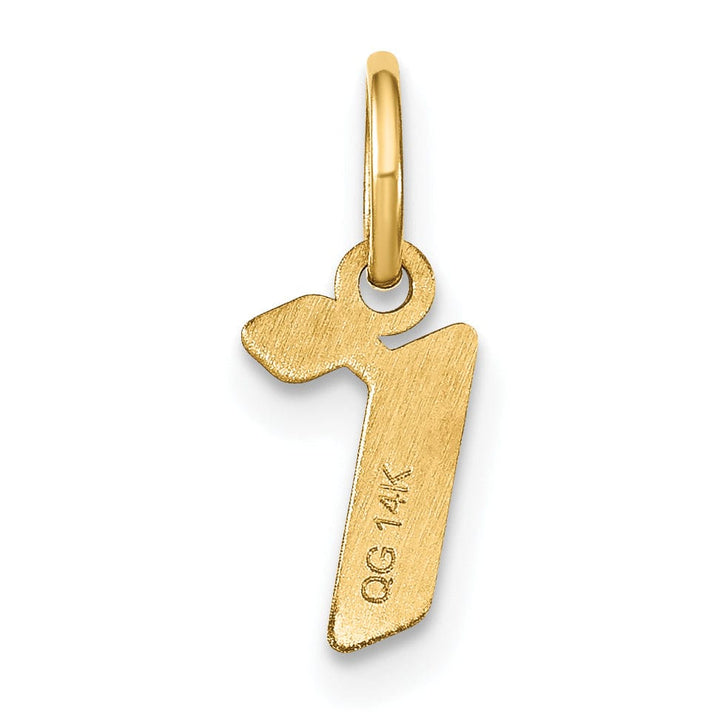 14K Yellow Gold Lower Case Letter R Initial Charm Pendant