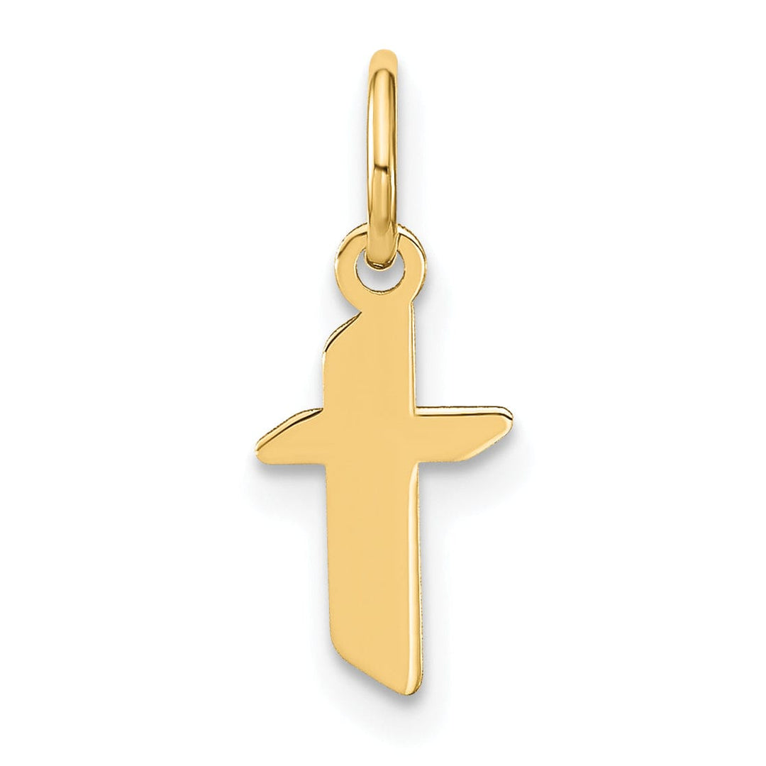 14K Yellow Gold Lower Case Letter T Initial Charm Pendant