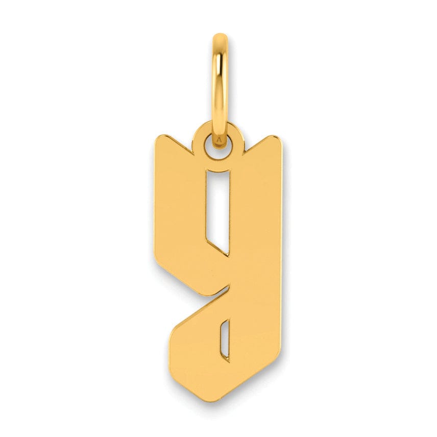 14K Yellow Gold Lower Case Letter Y Initial Charm Pendant
