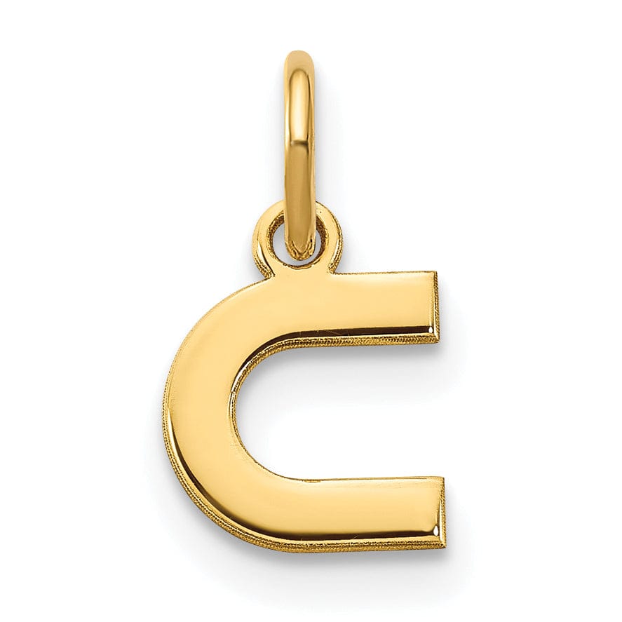 14K Yellow Gold Lower Case Letter C Initial Charm