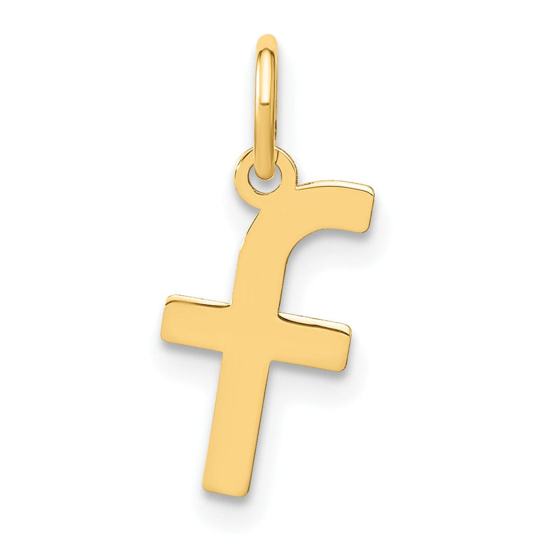 14K Yellow Gold Lower Case Letter F Initial Charm